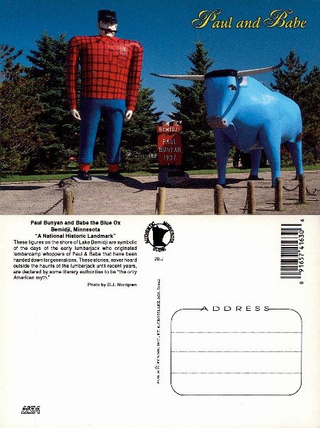Paul Bunyan and Babe the Blue Ox Statues