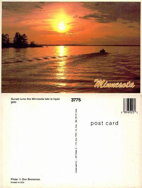 Sunset over Minnesota Lake with Boats