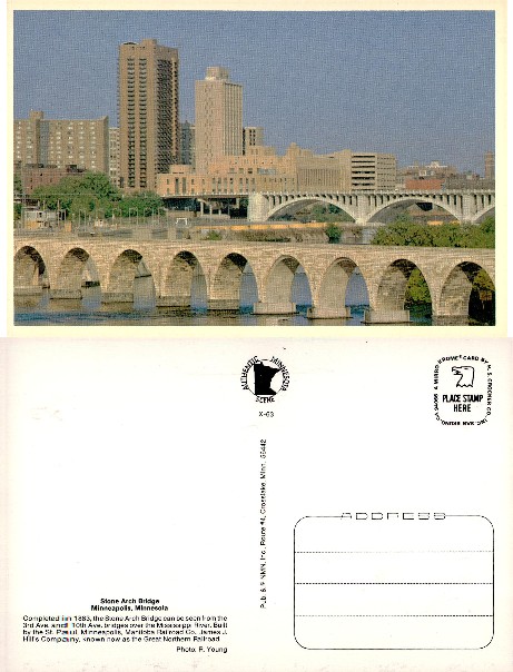 Stone Arch Bridge and City Skyline