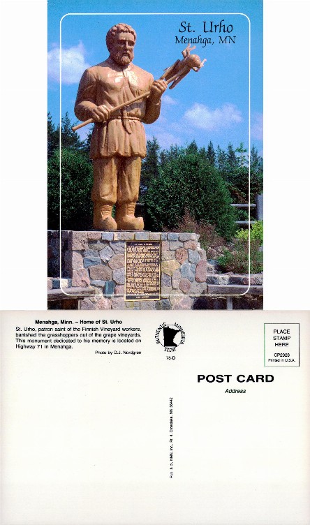 St. Urho Statue Holding Grasshopper
