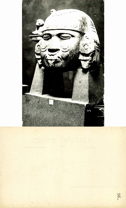 Monumental Stone Head Sculpture