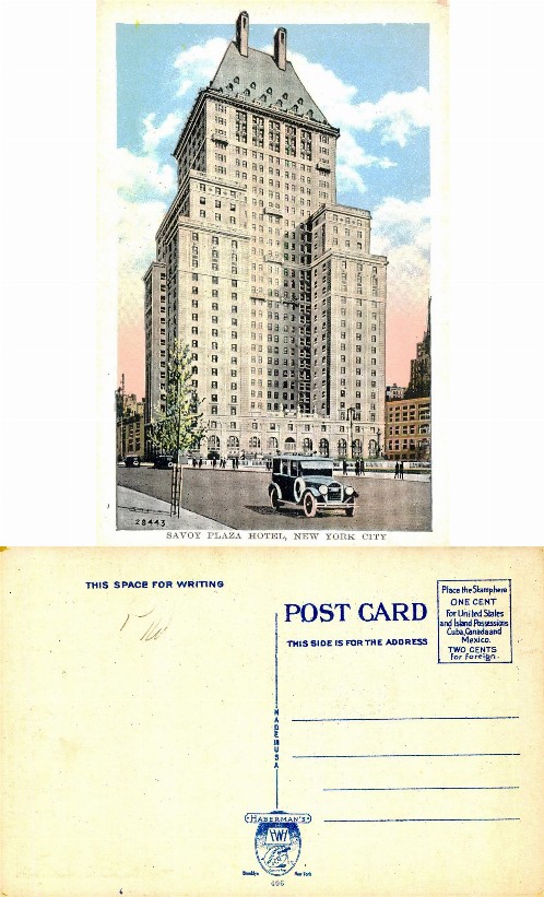 Savoy Plaza Hotel, New York City