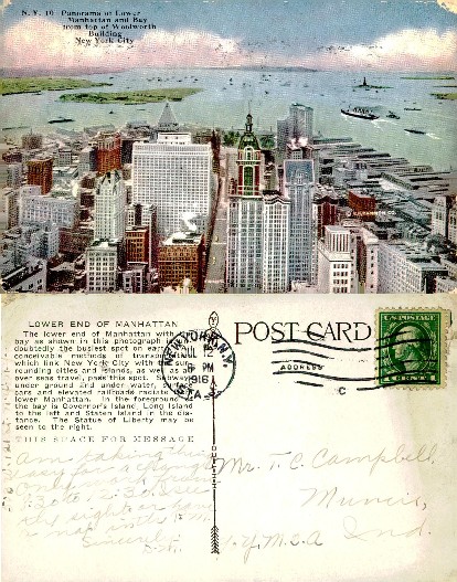 Lower Manhattan & Bay from Woolworth Bldg