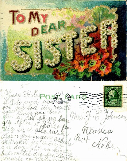 Floral 'To My Dear Sister' Greeting