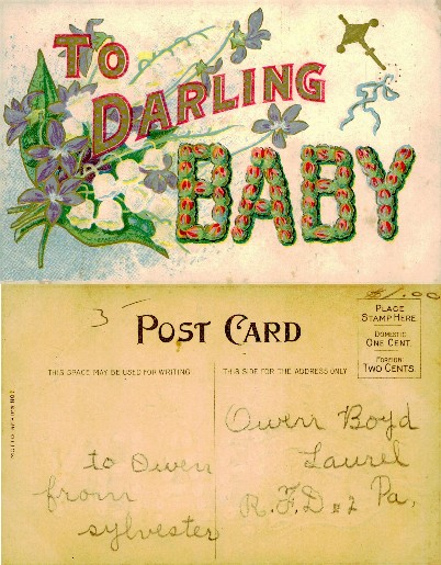 Baby Greeting Card with Flowers