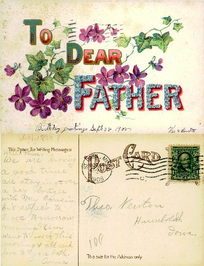 Floral Greeting Card to Father