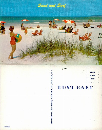 People on Sandy Beach with Ocean