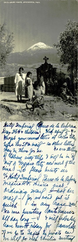 Children at Sacro Monte with Mountain