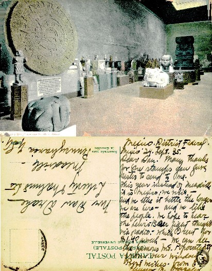 Museum Interior with Aztec Artifacts