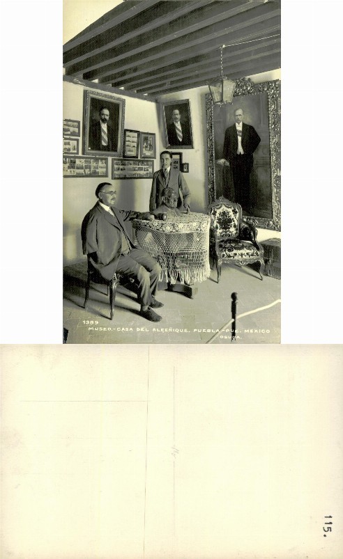 Museum Interior with Portraits and Men