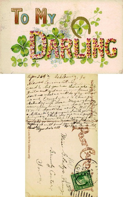 Floral Greeting Card with Clovers