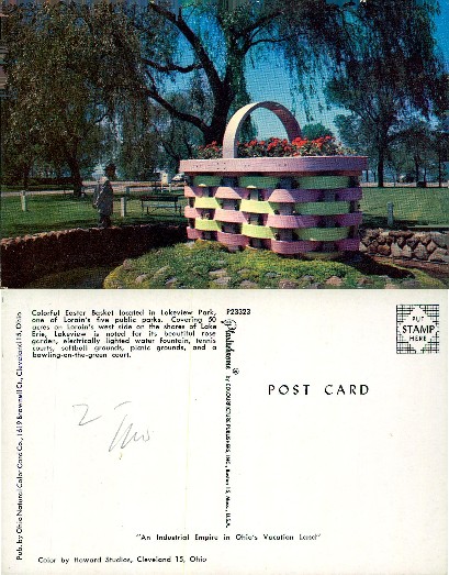 Colorful Easter Basket in Park