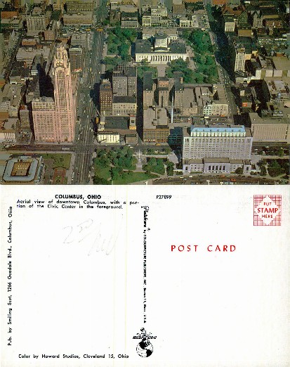 Aerial view of downtown Columbus