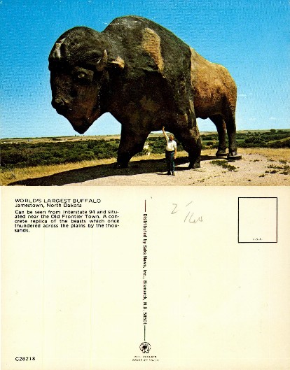 Giant Buffalo Statue with Man